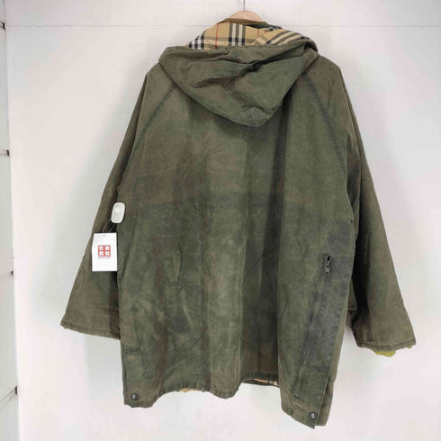 バーバリーズ BURBERRYS 80S イングランド製 裏地ノヴァチェック オイルドフードジャケット メンズ